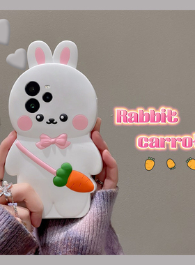 适用oppo真我13pro+手机壳12可爱11立体neo7白色gt6兔子gt5蝴蝶结q3卡通v11超萌v25少女心gtneo十realme硅胶p