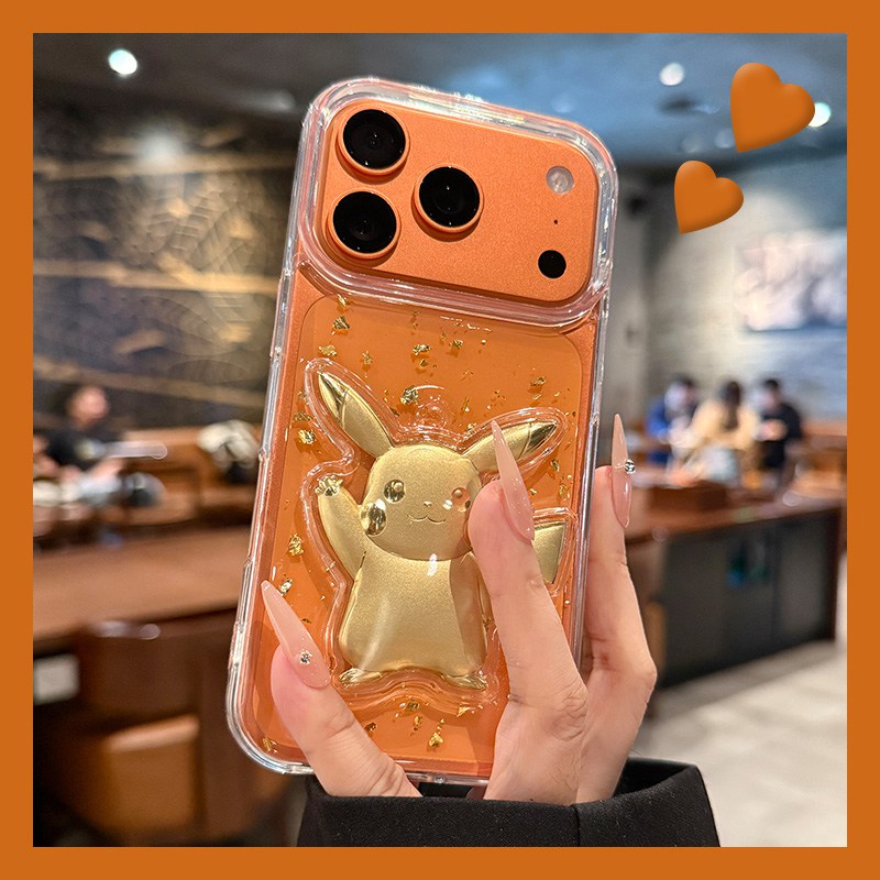 手机壳滴胶金箔皮卡丘发财小新