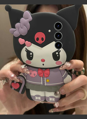 适用三星s25+手机壳s25edge卡通note20立体s24plus黑色s23库洛米s22爱心s21可爱s20fe趣味s10超萌十硅胶软壳p