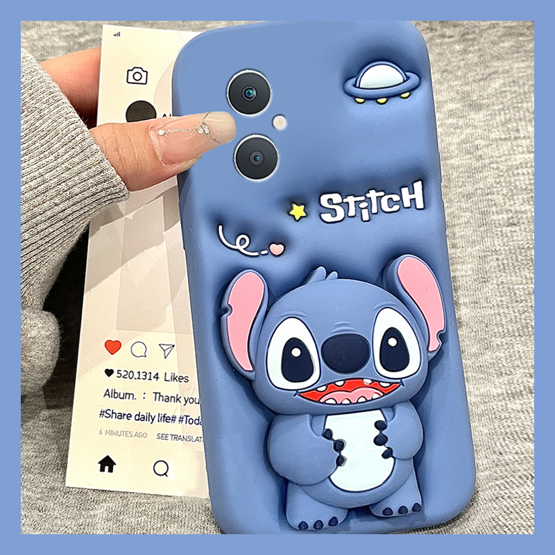 手机壳硅胶卡通趣味史迪仔带支架挂件手链