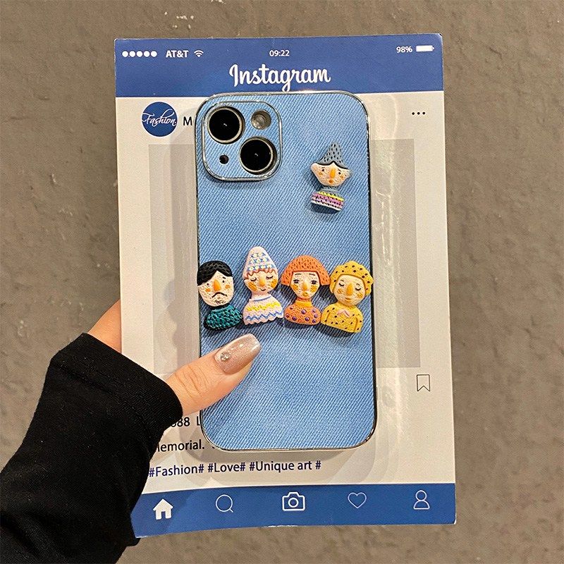 手机壳硅胶卡通丑萌彩色人偶公仔