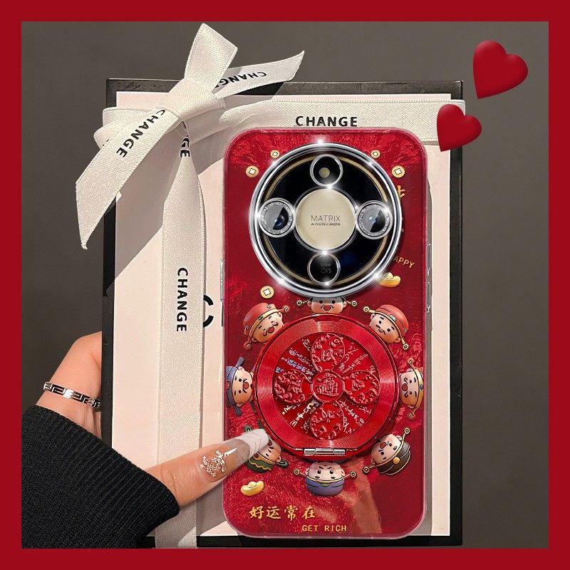 手机壳硅胶2026财神爷旋转支架