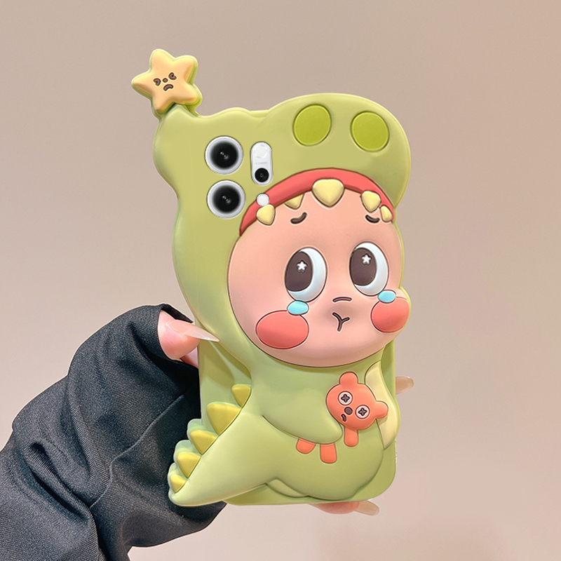 小恐龙星星人适用opporeno14手机壳reon13pro+立体12呆萌11趣味10可爱9卡通8硅胶7se/6/5k/4/3元气版oppo新款