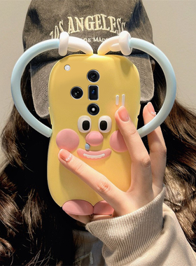 适用oppofindx8s+手机壳findx7ultra可爱x6pro黄色k13turbo立体k12s比心k11怪兽k10卡通k9搞怪k5十丑萌硅胶软