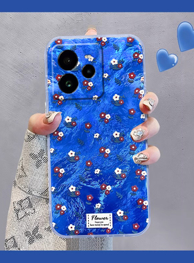 适用oppo真我neo7手机壳gt7渐变gt7pro蓝色gtneo5小碎花6se冰川纹gt5大师探索版gt6英文12pro+13十realme花朵