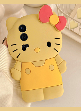 立体黄色kt猫适用小米17promax手机壳15spro卡通14ultra可爱civi5pro凯蒂猫13带12x挂链10s趣味11女8/mix4/mi