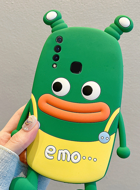 适用vivou3手机壳y5s卡通y9s立体y3青蛙u3x香肠嘴z5搞怪y7s趣味z6丑萌z5x绿色z3i硅胶nex3s软壳vivo手机套女