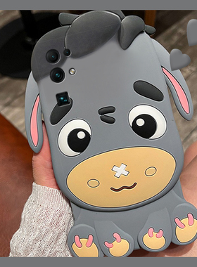 适用华为荣耀v30pro手机壳麦芒40卡通30pro+立体x30i灰色x20se小毛驴20s可爱10i创意v10趣味9x呆萌十硅胶软壳