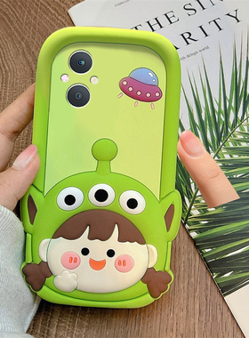 可爱三眼仔女孩适用oppoa58x手机壳a5pro绿色a72立体a32卡通a97a31a2创意a95a56趣味a93s硅胶a1x软壳oppo新款