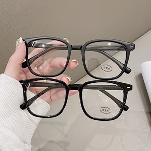 小红书网红黑框眼镜女大脸显脸小镜框潮防蓝光复古镜架经典平光镜