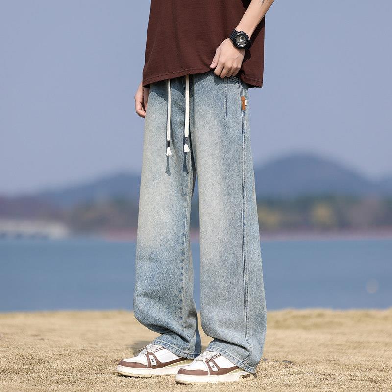 青少年薄款牛仔裤男孩夏季2026新款高初中学生大童休闲直筒长裤子
