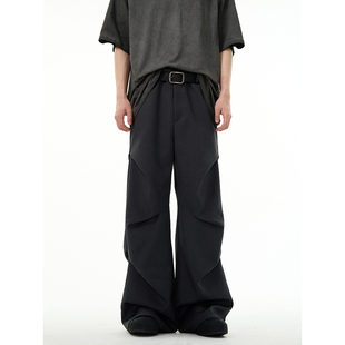 尾郎的店潮牌痞帅炸街裤子男设计感小众垂坠感高级感高街西裤情侣