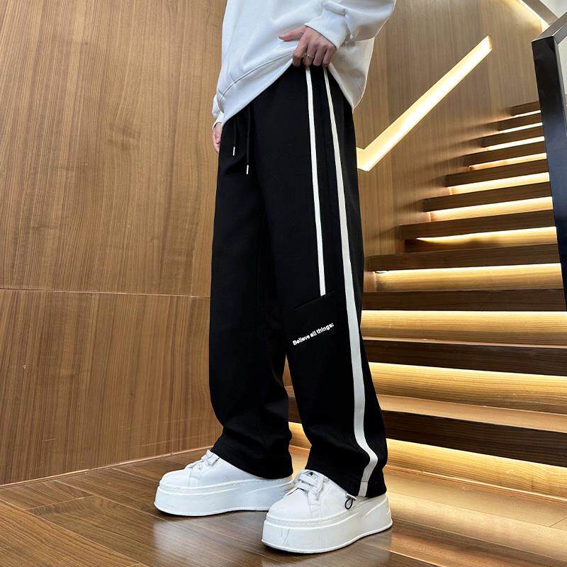 裤子男款春季2025新款宽松直筒帅气潮流男生运动裤春秋休闲长裤