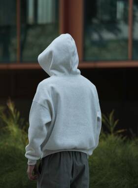 Procano日系加绒重磅cleanfit连帽卫衣男女Boxy短宽情侣春秋帽衫