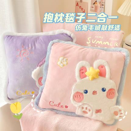 抱枕被子两用四季通用纯棉毯子二合一靠枕车载车用办公室空调午睡
