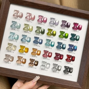 MIMAGPIE新浮春绘猫眼甲油胶美甲店专用细粉玻璃珠猫眼美甲光疗胶