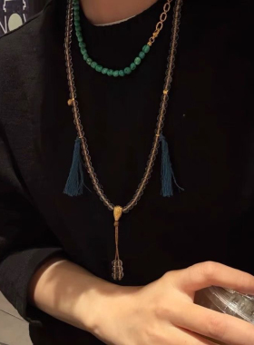 新款天然白水晶108颗念珠项链女款手链轻奢简约闺蜜礼物饰品diy