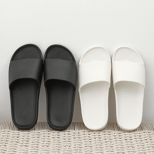 Summer Home Men Slippers Simple Black White Lovers Shoes Non