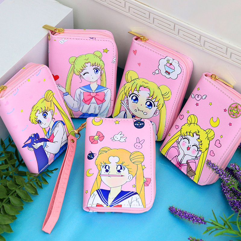 Anime Women Short Wallets Female Card Holder Purses Girls Sm
