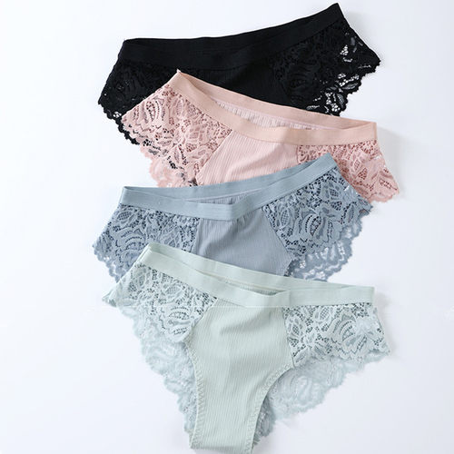3 Pcs Cotton Panties Sexy Panty Briefs Lace Panties Women Un