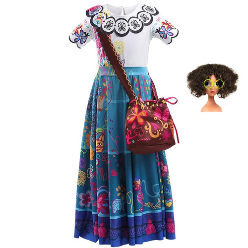 Girls Encanto Mirabel Cosplay Dress Costume for Halloween Pr