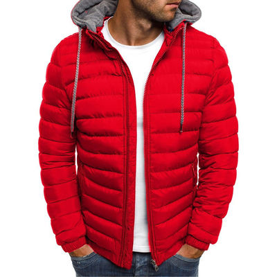 Winter Cotton Men's Down Jacket Hooded Long Sleeve Cardigan