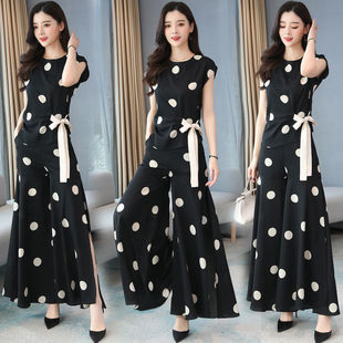 Chiffon Wide-Leg Trouser Suit For Women Summer Chic Elegant