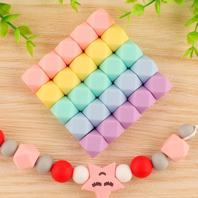 kovict 17mm 10pcs Hexagon Silicone Beads Food-Grade Baby Sil