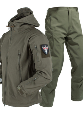Shark Skin Soft Shell Jacket Trousers Suit Tactical Windproo