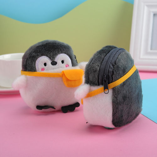 Cute Penguin Plush Mini Wallet Soft Positive Energy Penguin