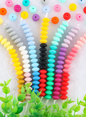 Kovict 50Pcs/lot Baby Lentils Beads Silicone Beads Abacus Le