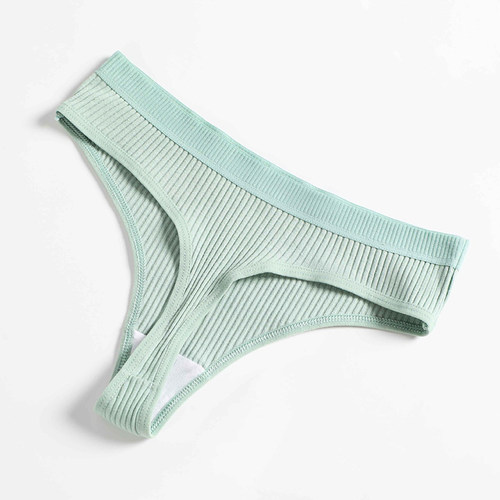 2Pcs Female Sexy Thong Women's Cotton Panties Low-Waist Thon