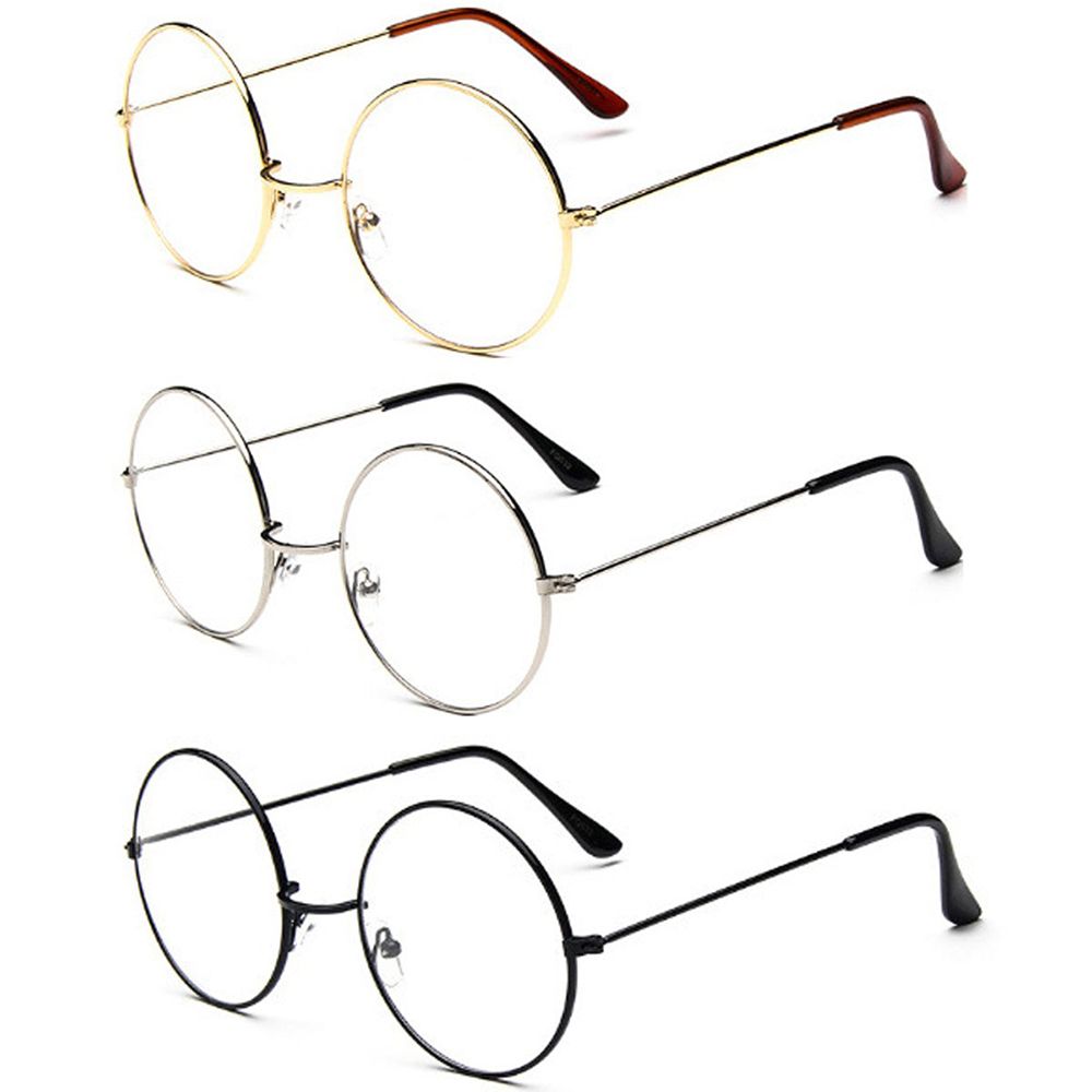 Fashion Vintage Retro Metal Frame Clear Lens Glasses Nerd Ge