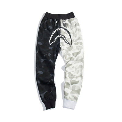 Bape shark Printed Splicing Setwear Pants Mens Joggers Pant