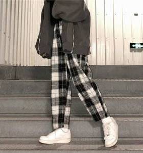 dropshipping Harajuku Plaid Pants For Women Trousers  Setwea