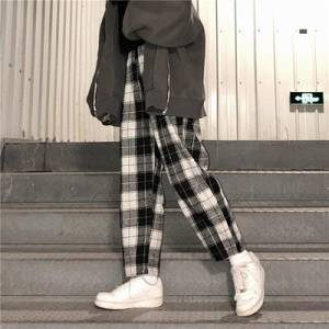 dropshipping Harajuku Plaid Pants For Women Trousers  Setwea