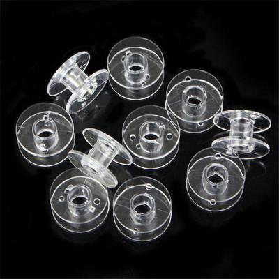 10pcs Thread Bobbin Transparent Plastic Empty Coils For Brot