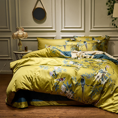 HD printed Birds Branch printed Premium Egyptian cotton Silk