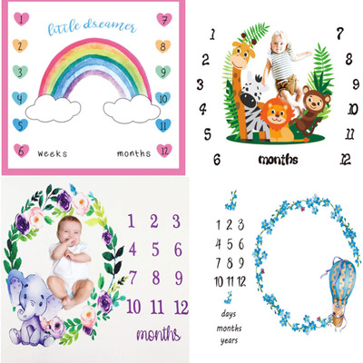 Baby Milestone Background Photo Blanket Infant Photography B