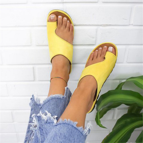 New Women Slippers Flat Sole Casual Soft Big Toe Foot  Sanda
