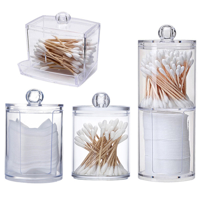 Acrylic Makeup Organizer Cotton Swabs Qtip Container Cosmeti