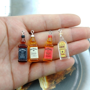 Charms for Necklace Resin Pen Chain Drink Key 10pcs Earring