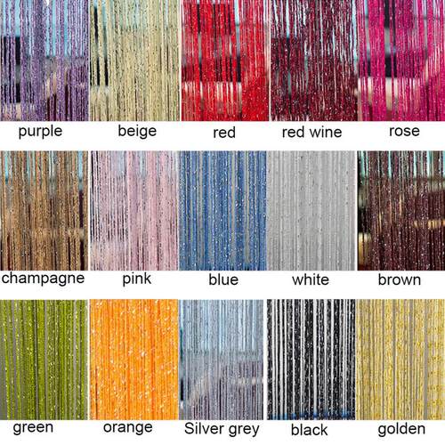 200x100cm Modern Cute Flash Line Room Divider Curtain Shiny