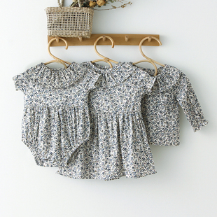 Toddler Baby Girls Dresses Summer Kids Clothing Blue Floral