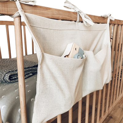 Baby Bed Hanging Storage Bags Cotton Newborn Crib Organizer