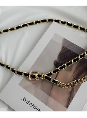 Metal Chain Belts for Women Waistbands Long Tassel for Suita