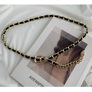 Metal Chain Belts for Women Waistbands Long Tassel for Suita