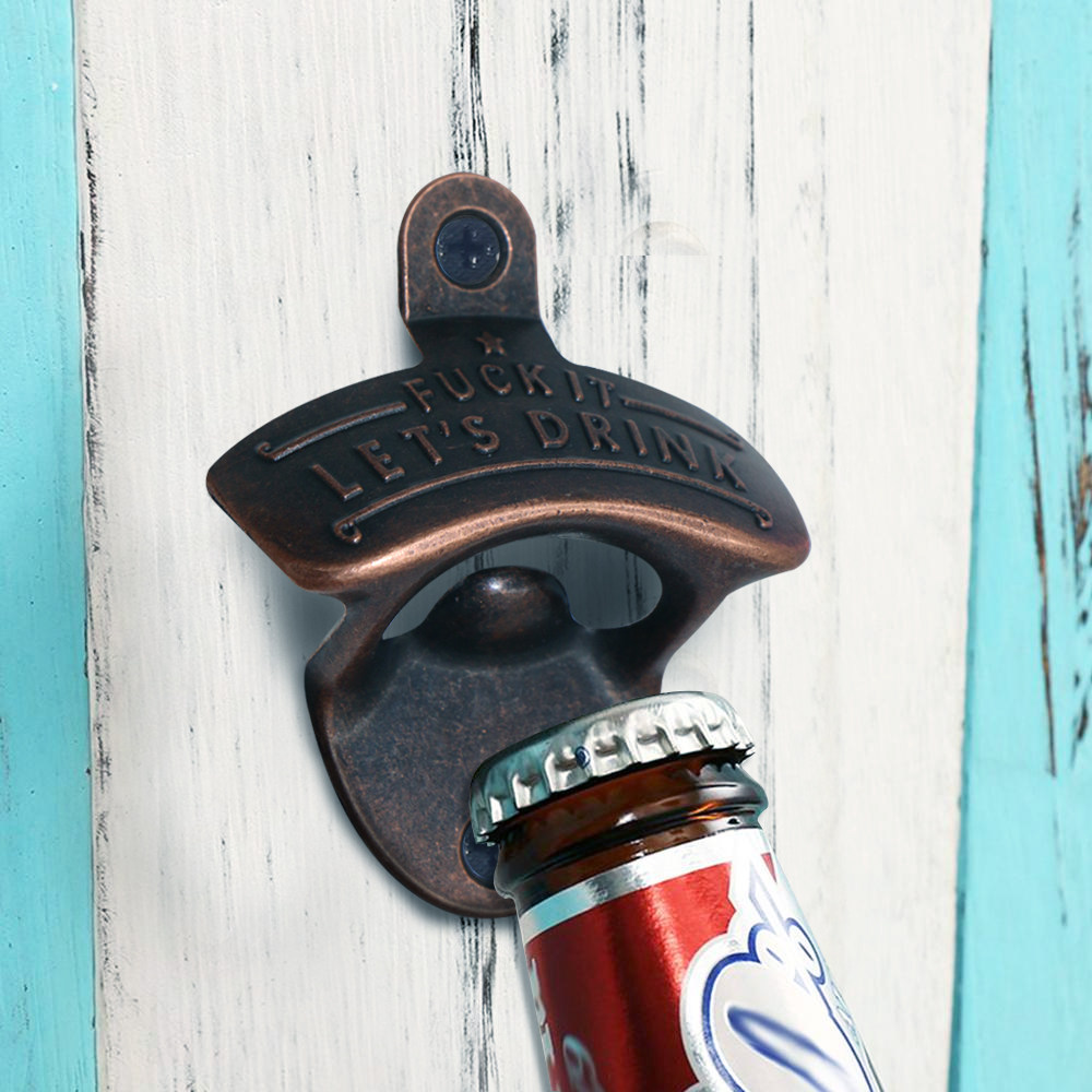 Antique Beer Bottle Opener Creative Wall Corkscrew Zinc Allo