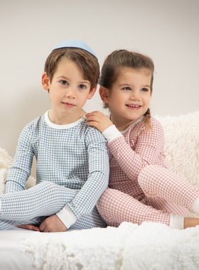 2022 kids summer gingham pajamas