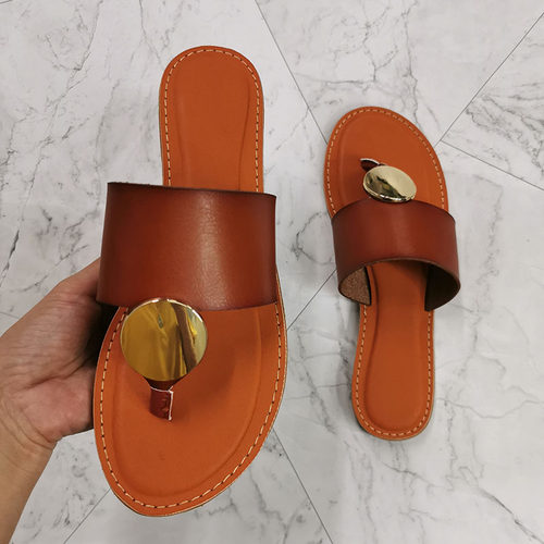 Women Leather Summer Sandals Shoes Retro Thin Straps Open To